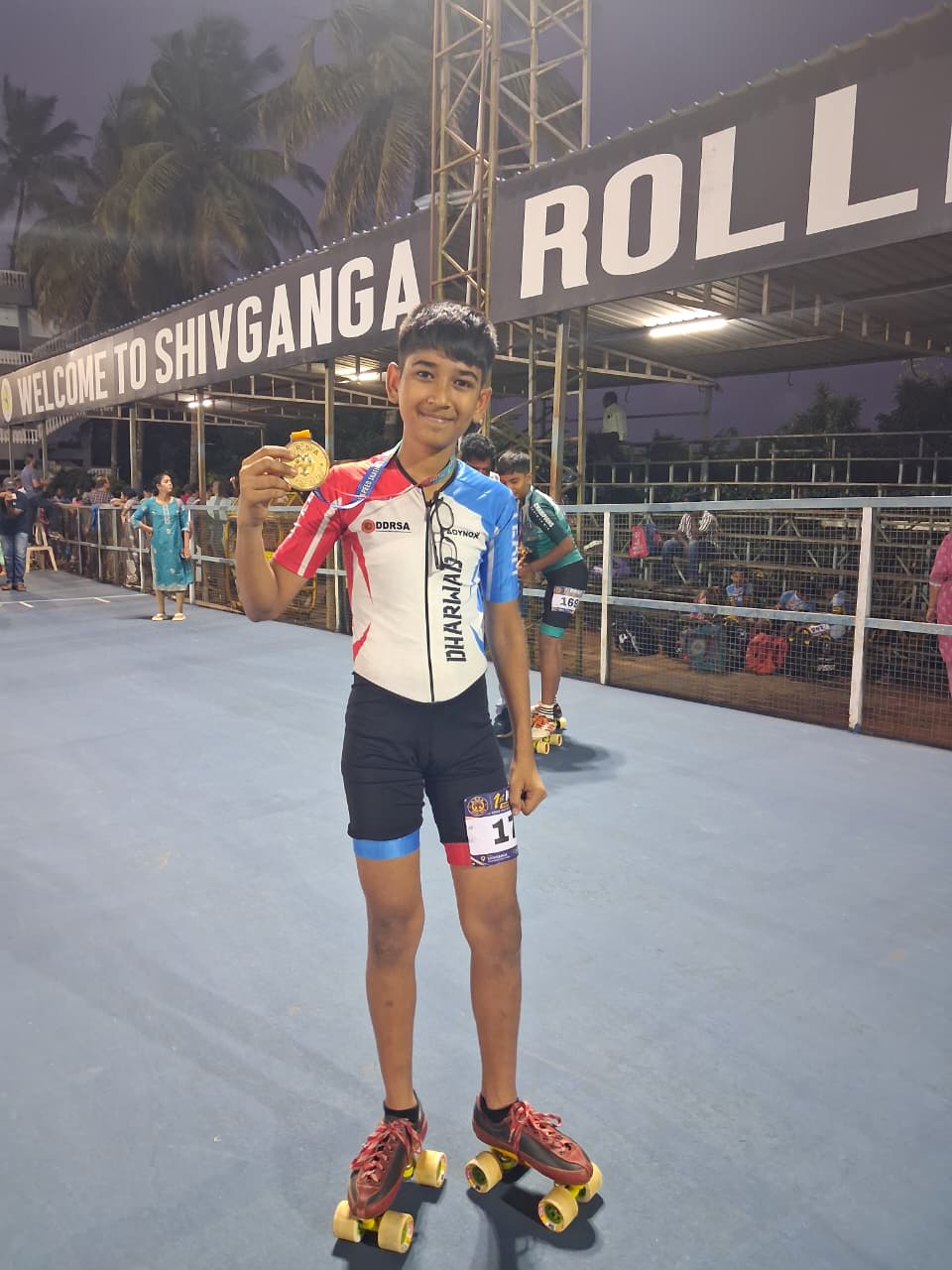 Shashwat Vishwakarma 1st in  KRSA North Karnataka Speed Skating achieved 1Gold 2sliver  Medals