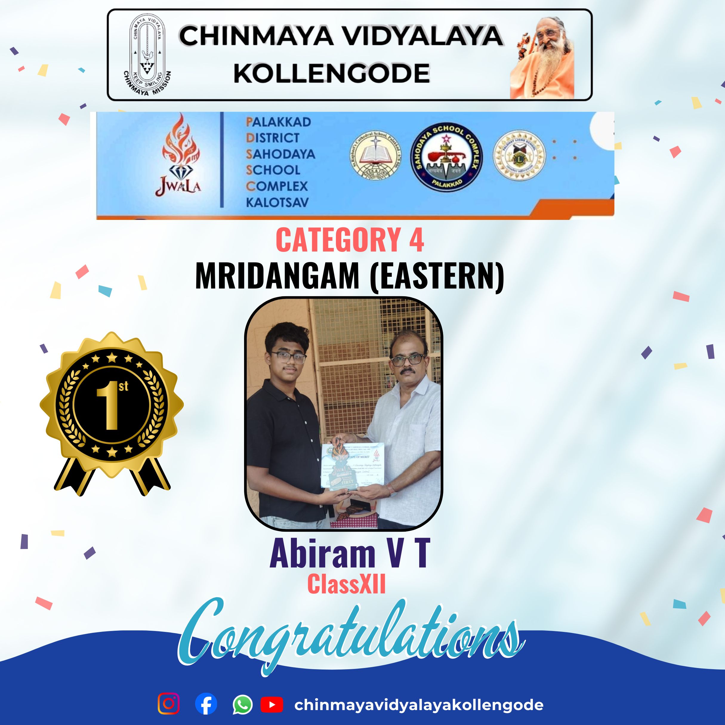 Palakkad District Sahodaya School Complex Kalotsav – Outstanding Achievements