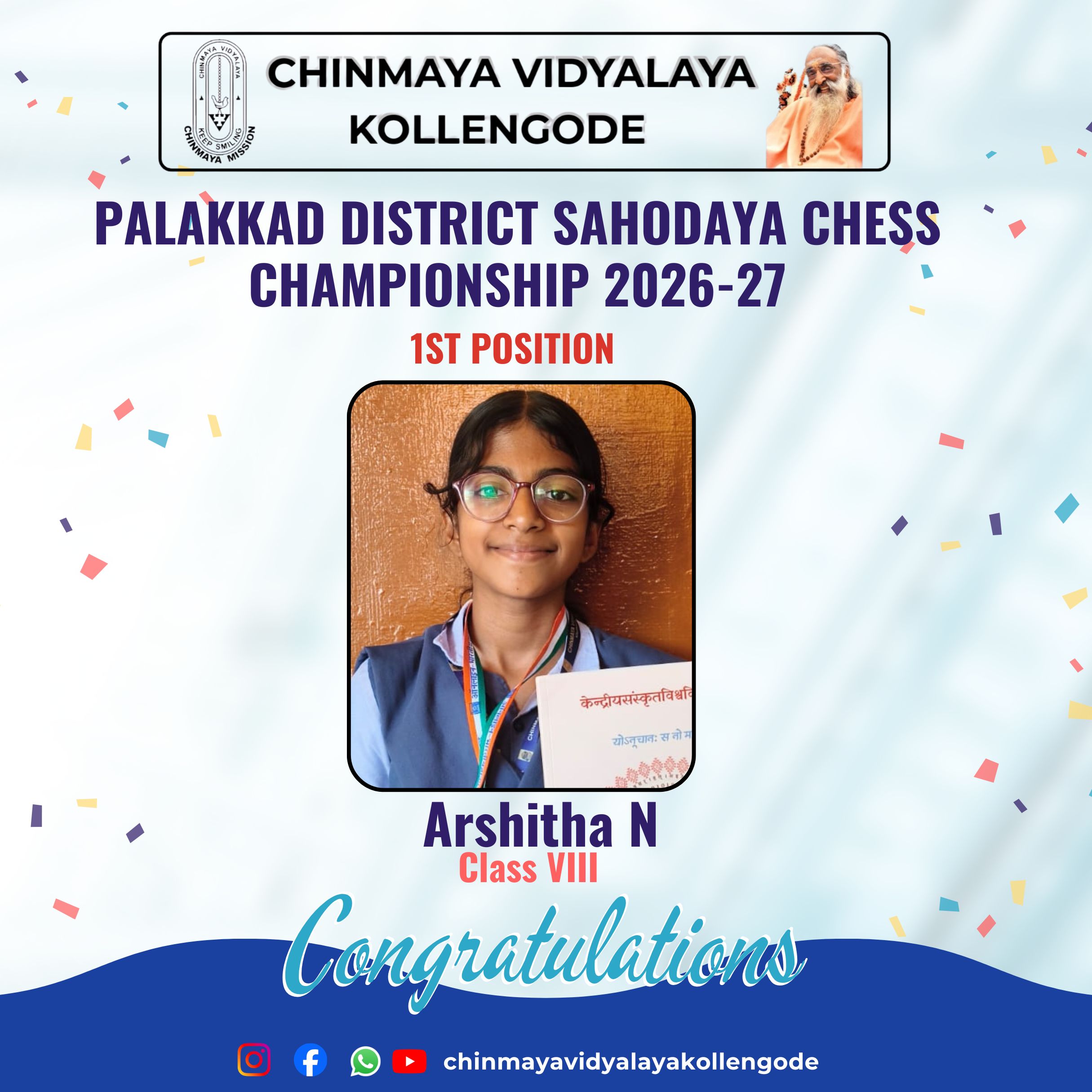 Palakkad District Sahodaya Chess Championship 2026–27 – Student Achievements